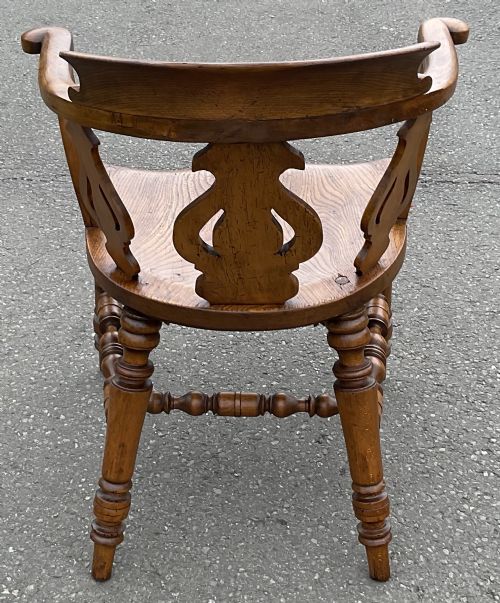 VICTORIAN ELM CAPTAINS ARMCHAIR - ADDITIONAL PHOTO 8