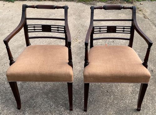 PAIR GEORGIAN MAHOGANY CARVER ARMCHAIRS - ADDITIONAL PHOTO 3