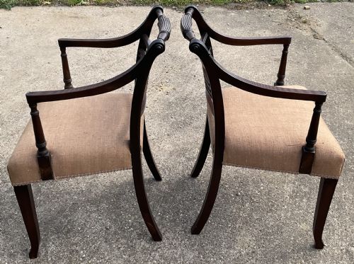 PAIR GEORGIAN MAHOGANY CARVER ARMCHAIRS - ADDITIONAL PHOTO 7