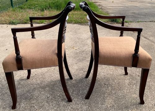 PAIR GEORGIAN MAHOGANY CARVER ARMCHAIRS - ADDITIONAL PHOTO 8