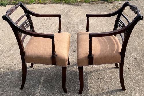PAIR GEORGIAN MAHOGANY CARVER ARMCHAIRS - ADDITIONAL PHOTO 10