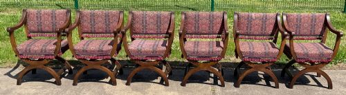 SET OF SIX OAK CROSSFRAME ARMCHAIRS - ADDITIONAL PHOTO 2