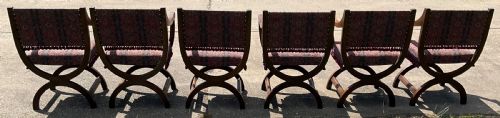 SET OF SIX OAK CROSSFRAME ARMCHAIRS - ADDITIONAL PHOTO 7