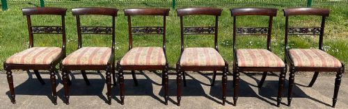 SET OF SIX REGENCY ROSEWOOD DINING CHAIRS