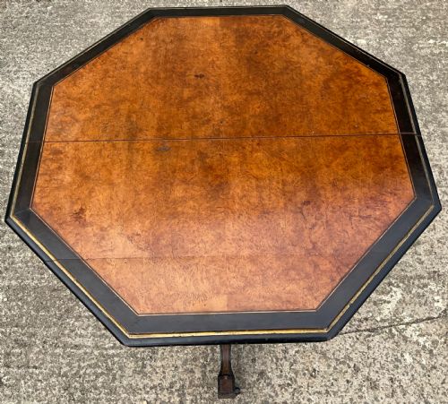 OCTAGONAL EBONIZED PEDESTAL CENTRE TABLE - ADDITIONAL PHOTO 2