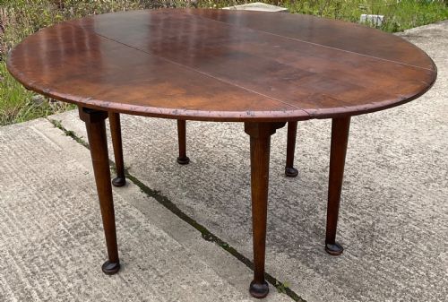GEORGIAN STYLE LARGE OVAL MAHOGANY DROPLEAF DINING TABLE - ADDITIONAL PHOTO 1