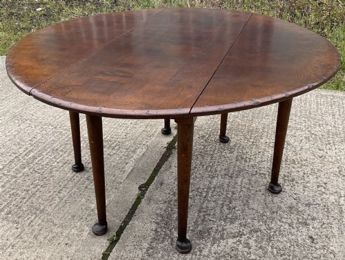 GEORGIAN STYLE LARGE OVAL MAHOGANY DROPLEAF DINING TABLE - ADDITIONAL PHOTO 3