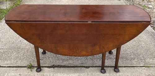 GEORGIAN STYLE LARGE OVAL MAHOGANY DROPLEAF DINING TABLE - ADDITIONAL PHOTO 5
