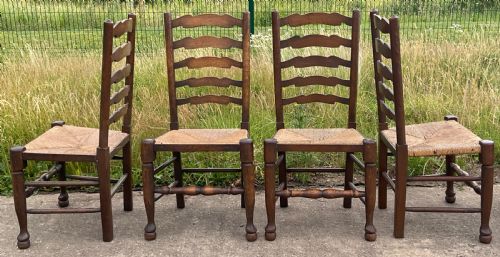 SET OF SIX BEECH ELM LADDERBACK DINING CHAIRS - ADDITIONAL PHOTO 8
