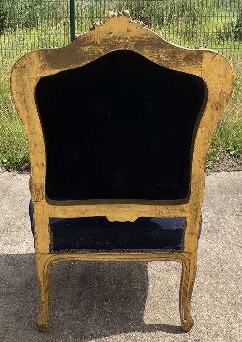 VICTORIAN GILT FIRESIDE ARMCHAIR - ADDITIONAL PHOTO 9