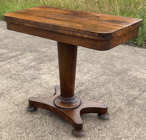 EARLY VICTORIAN MAHOGANY FOLDOVER CARD TABLE