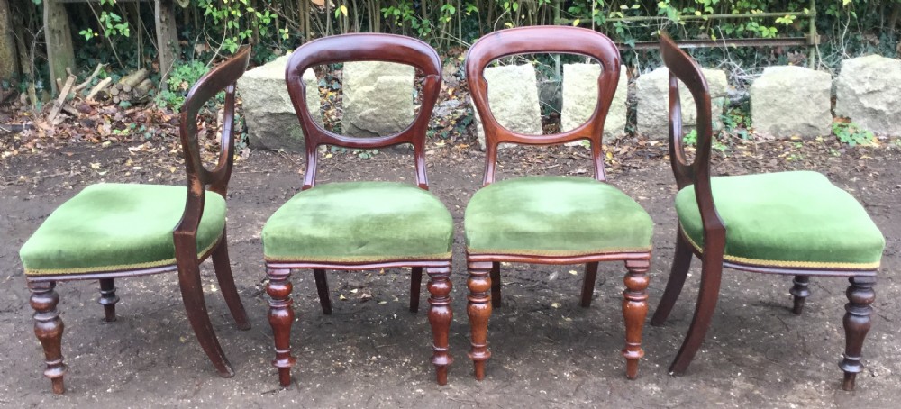 Set of Four Victorian Mahogany Dining Chairs View IV