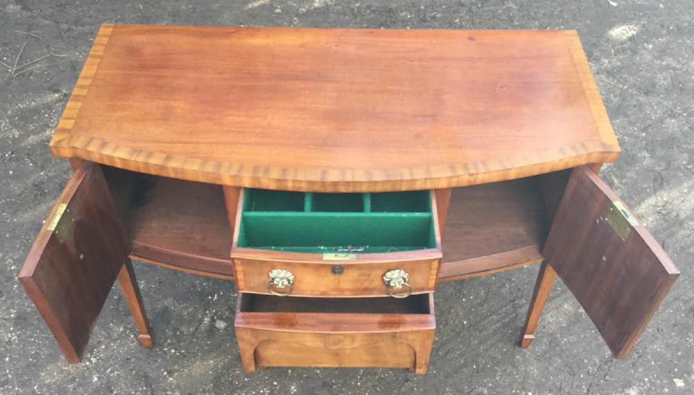 Georgian Style Mahogany Small Bowfront Sideboard View II