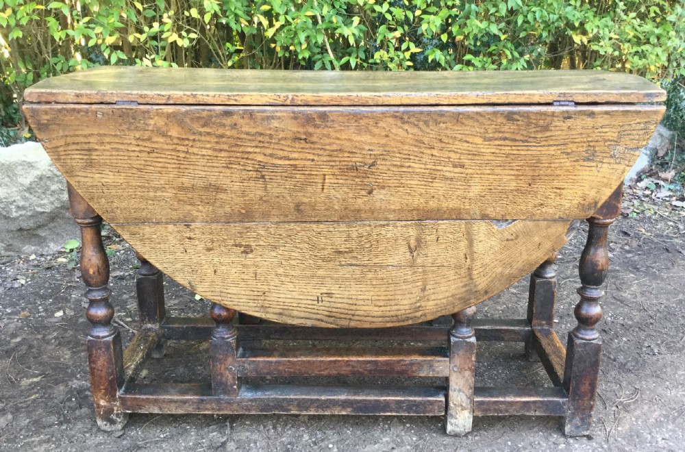 Antique Large Oak Gateleg Dining Table View V