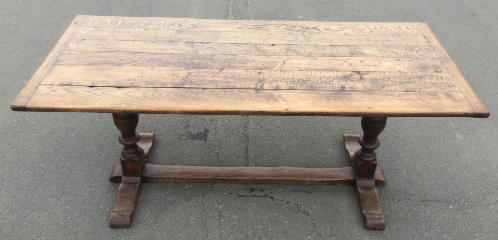 Antique Oak Refectory Dining Table  View V