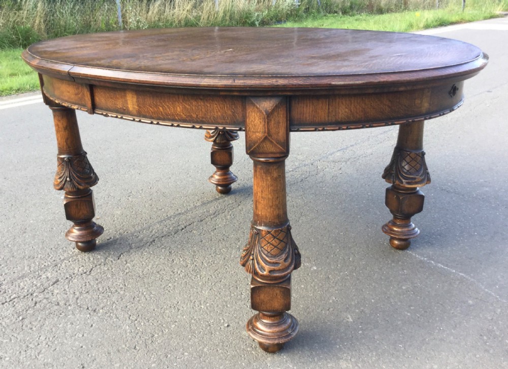 Oval Oak Extending Dining Table to Seat Ten View IV