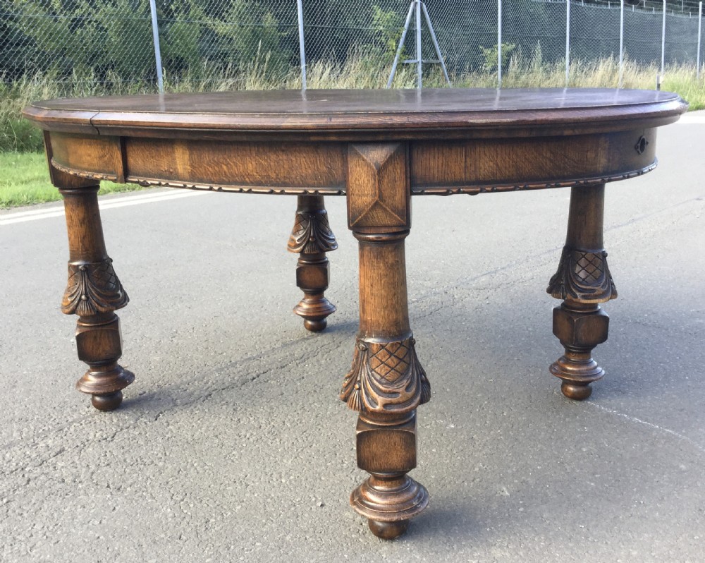 Oval Oak Extending Dining Table to Seat Ten View V
