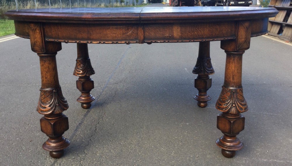 Oval Oak Extending Dining Table to Seat Ten View VI