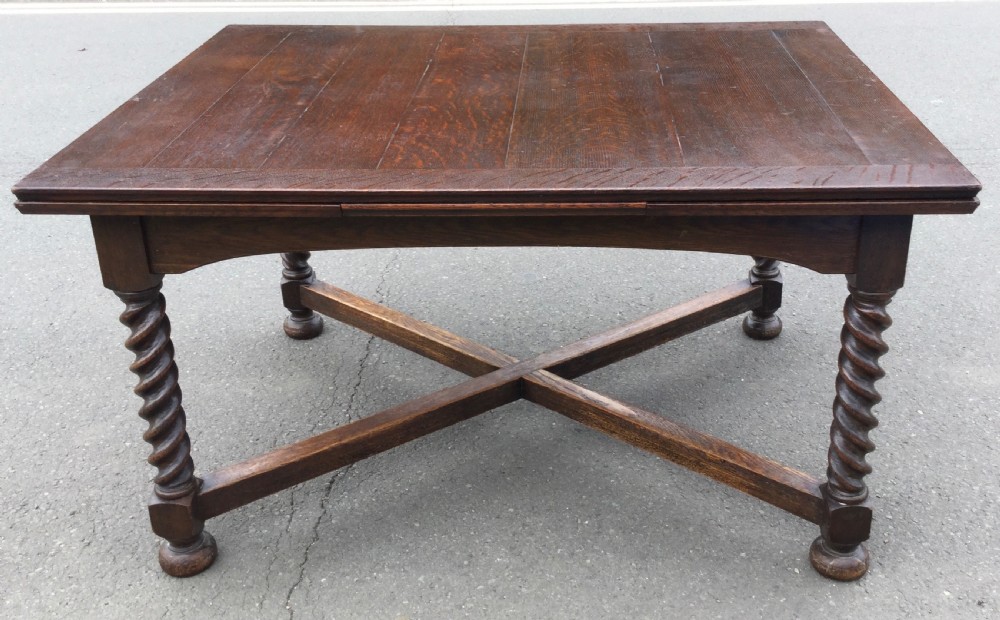 Large Oak Extending Dining Table to Seat Ten View IV