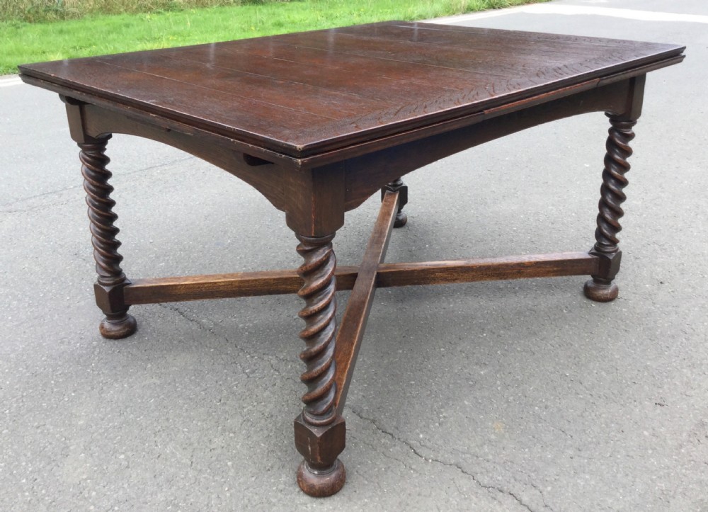 Large Oak Extending Dining Table to Seat Ten View VI