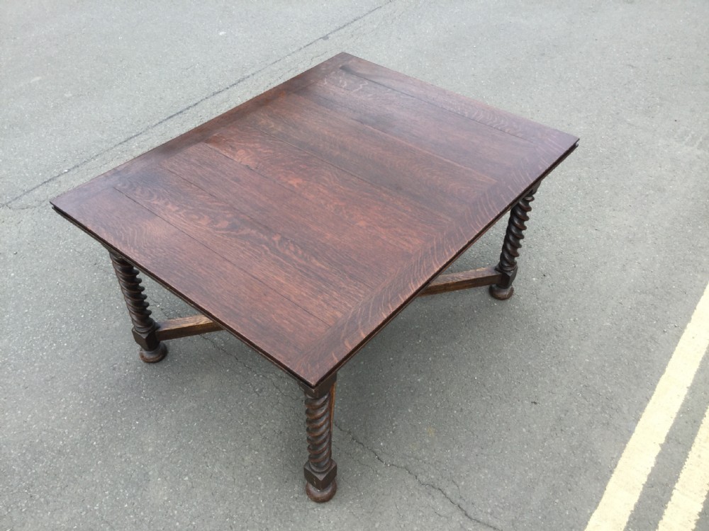 Large Oak Extending Dining Table to Seat Ten View VII