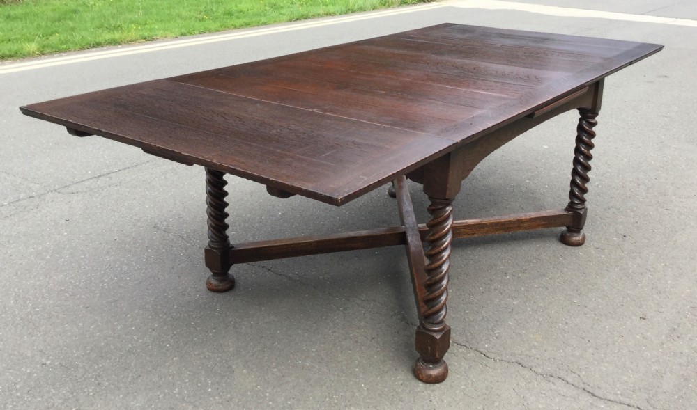 Large Oak Extending Dining Table to Seat Ten View XII
