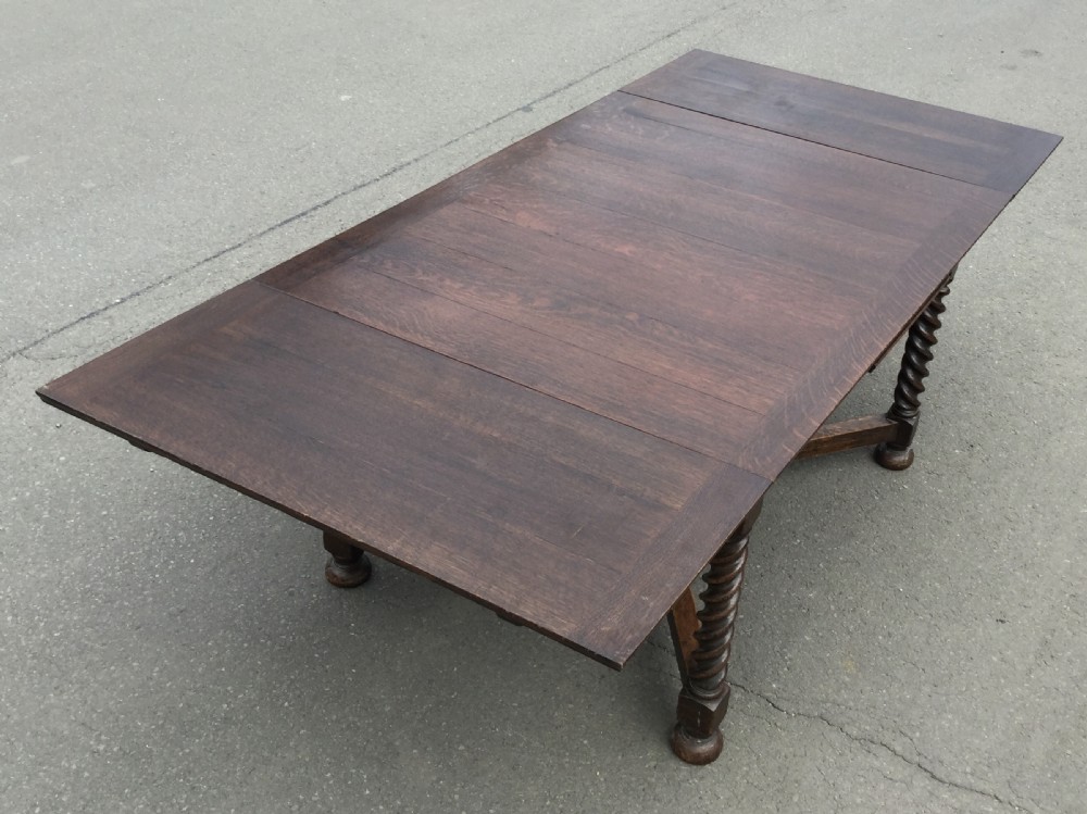 Large Oak Extending Dining Table to Seat Ten View XIII