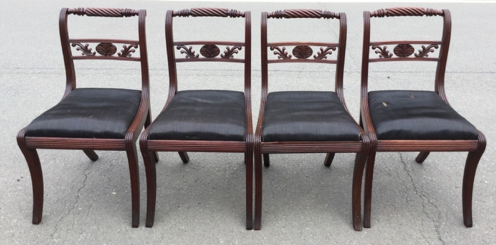 Set of Four Regency Mahogany Dining Chairs 