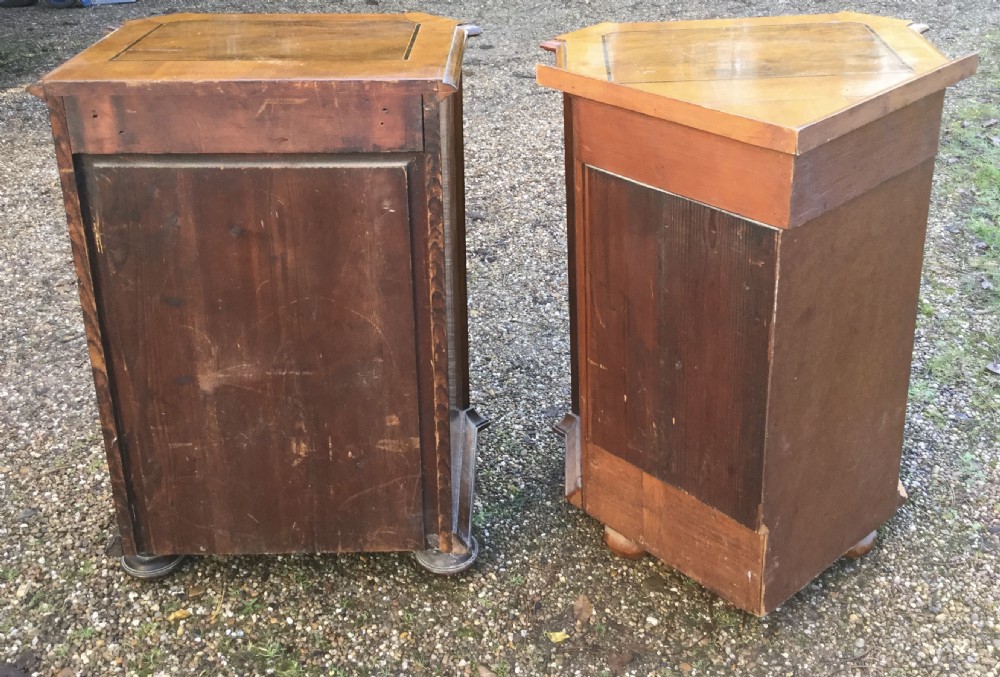 Pair Walnut Marquetry Side Cabinets View XI
