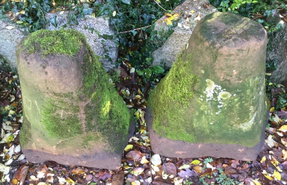 Pair Antique Garden Sandstone Stands View II