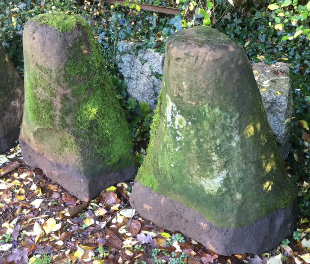 Pair Antique Garden Sandstone Stands View III