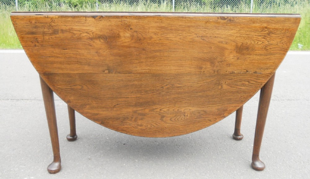 Georgian Oak Large Oval Dropleaf Dining Table 