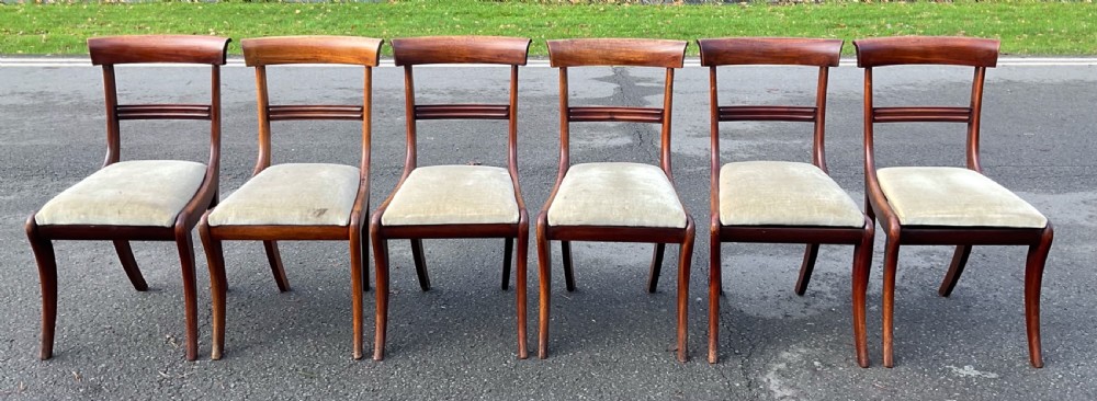 Set of Six Regency Mahogany Dining Chairs