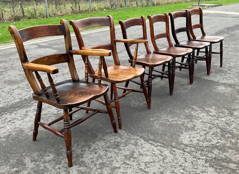 Six Windsor Kitchen Chairs View VII