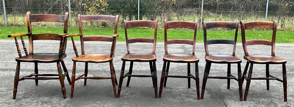 Six Windsor Kitchen Chairs View VIII