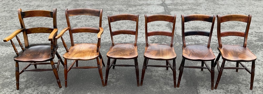 Six Windsor Kitchen Chairs View IX