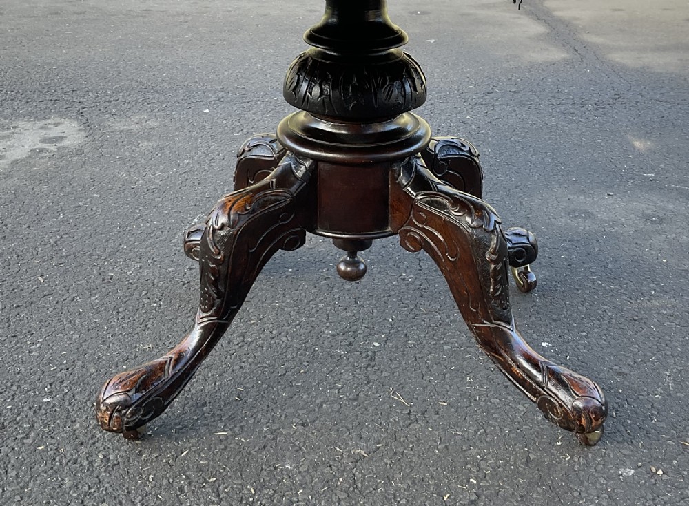 Victorian Oval Burr Walnut Pedestal Table  View II