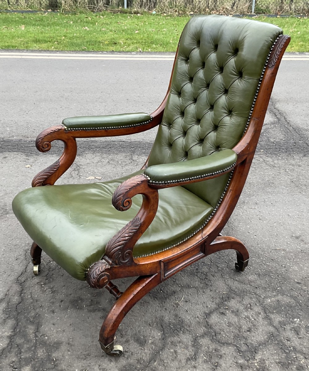 Georgian Library Leather Armchair 