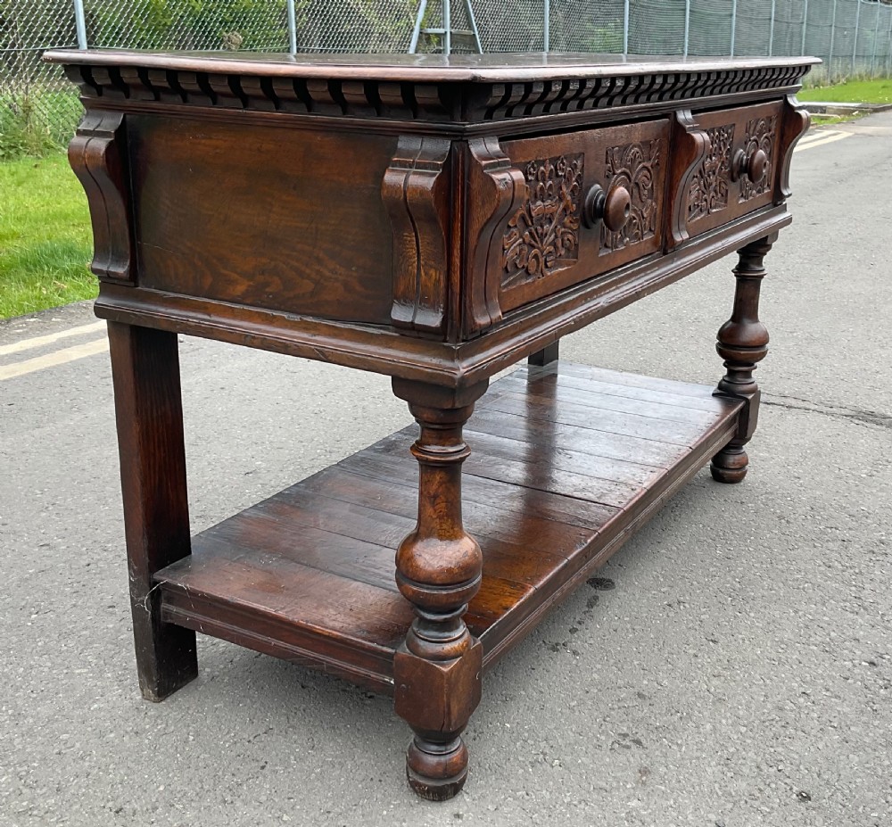 Small Oak Carved Dresser Base View VII