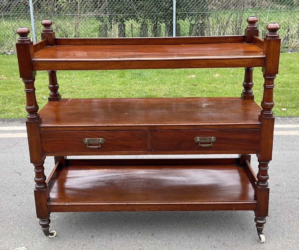 Victorian Mahogany Three Tier Dumb Waiter 
