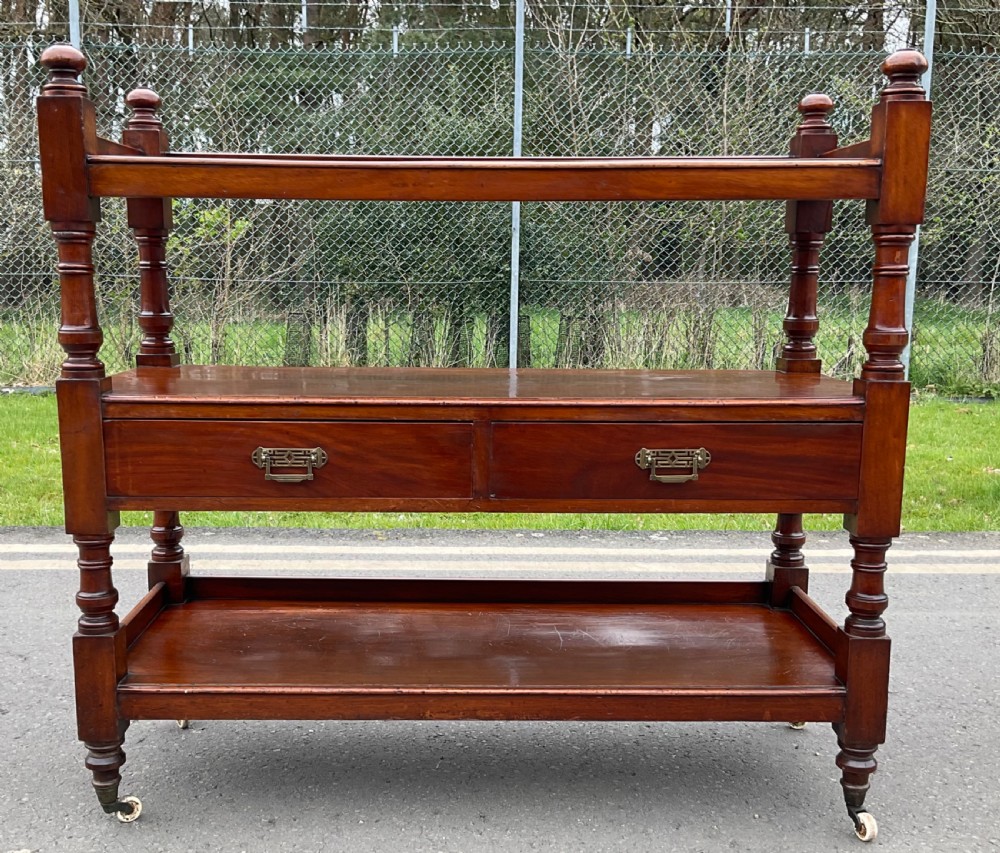 Victorian Mahogany Three Tier Dumb Waiter  View II