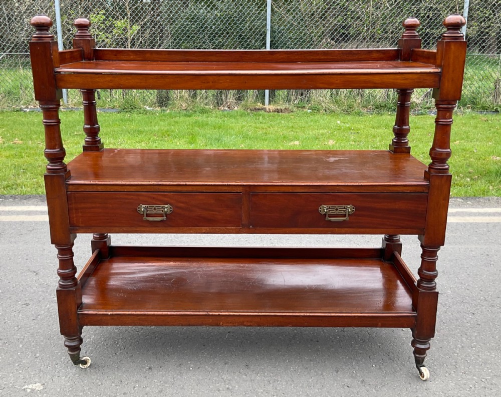 Victorian Mahogany Three Tier Dumb Waiter  View III
