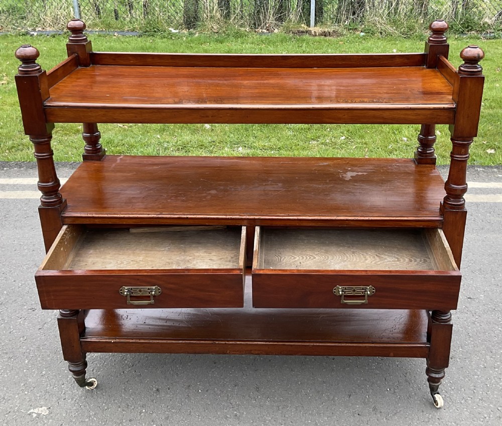 Victorian Mahogany Three Tier Dumb Waiter  View V