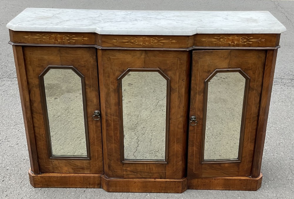 Victorian Small Inlaid Walnut Side Cabinet