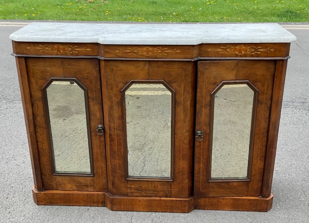 Victorian Small Inlaid Walnut Side Cabinet View II