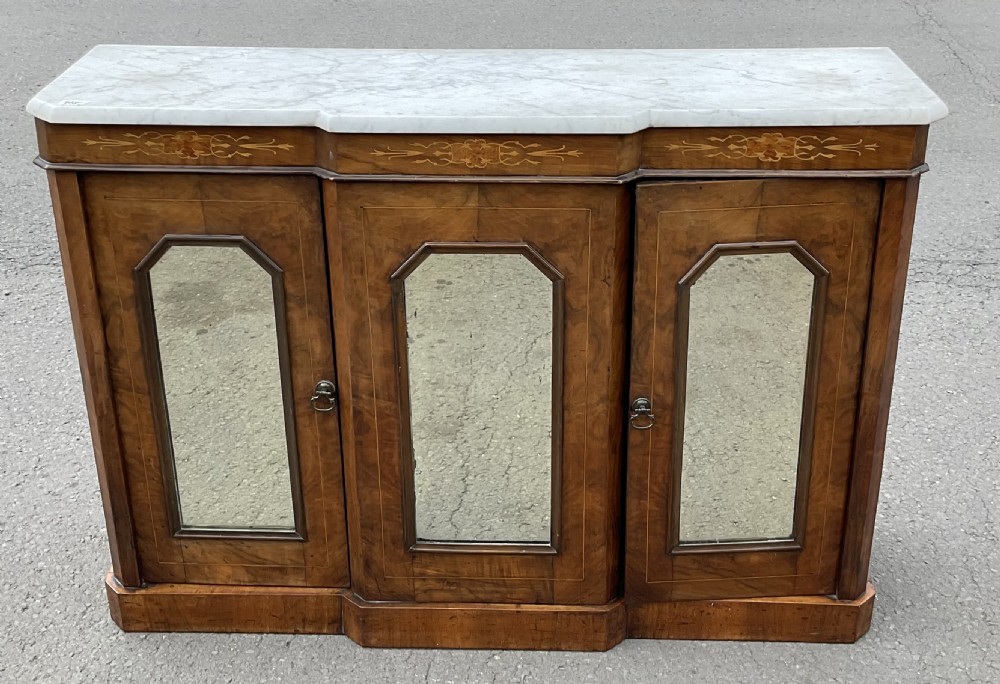Victorian Small Inlaid Walnut Side Cabinet View III