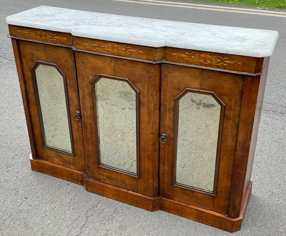 Victorian Small Inlaid Walnut Side Cabinet View IX