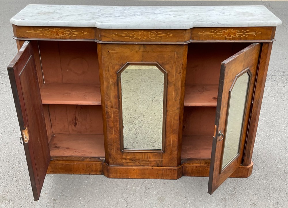 Victorian Small Inlaid Walnut Side Cabinet View X