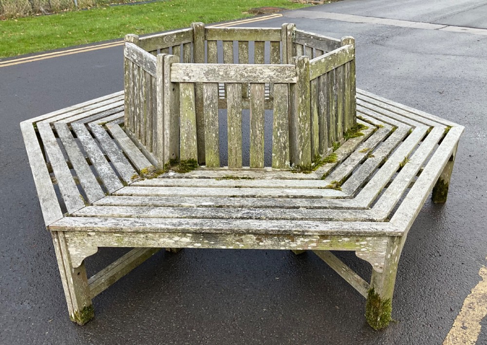 Large Wooden Slatted Tree Seat  View II