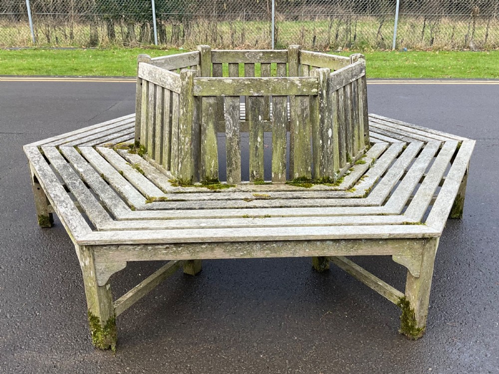 Large Wooden Slatted Tree Seat  View III